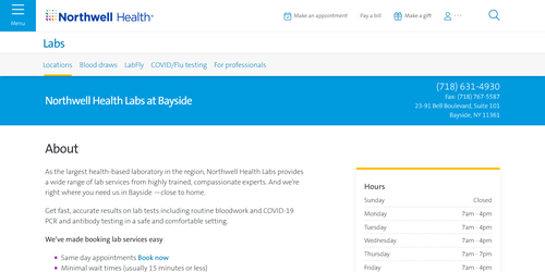 Northwell Health Labs at Bayside